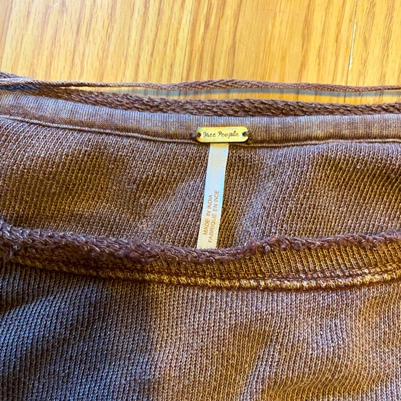 Free People brown crop sweater sz S - Picture 4 of 4